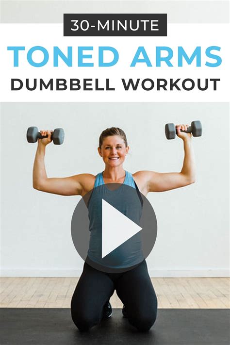 DUMBBELL ARM EXERCISES – OVERHEAD TRICEPS EXTENSION. Sitting down, grab the dumbbell and raise it above your head. Grab it on one end with …